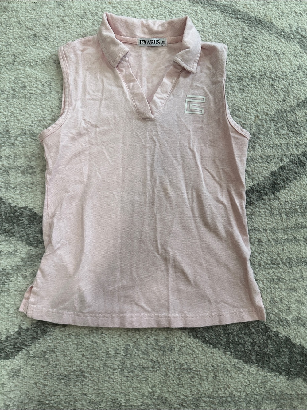 Girls' Sleeveless Polo Tank - Pale Pink